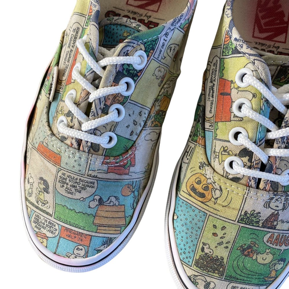 Vans Peanuts Mens 6 Womens 7.5 Cartoon Lace-up Sneakers